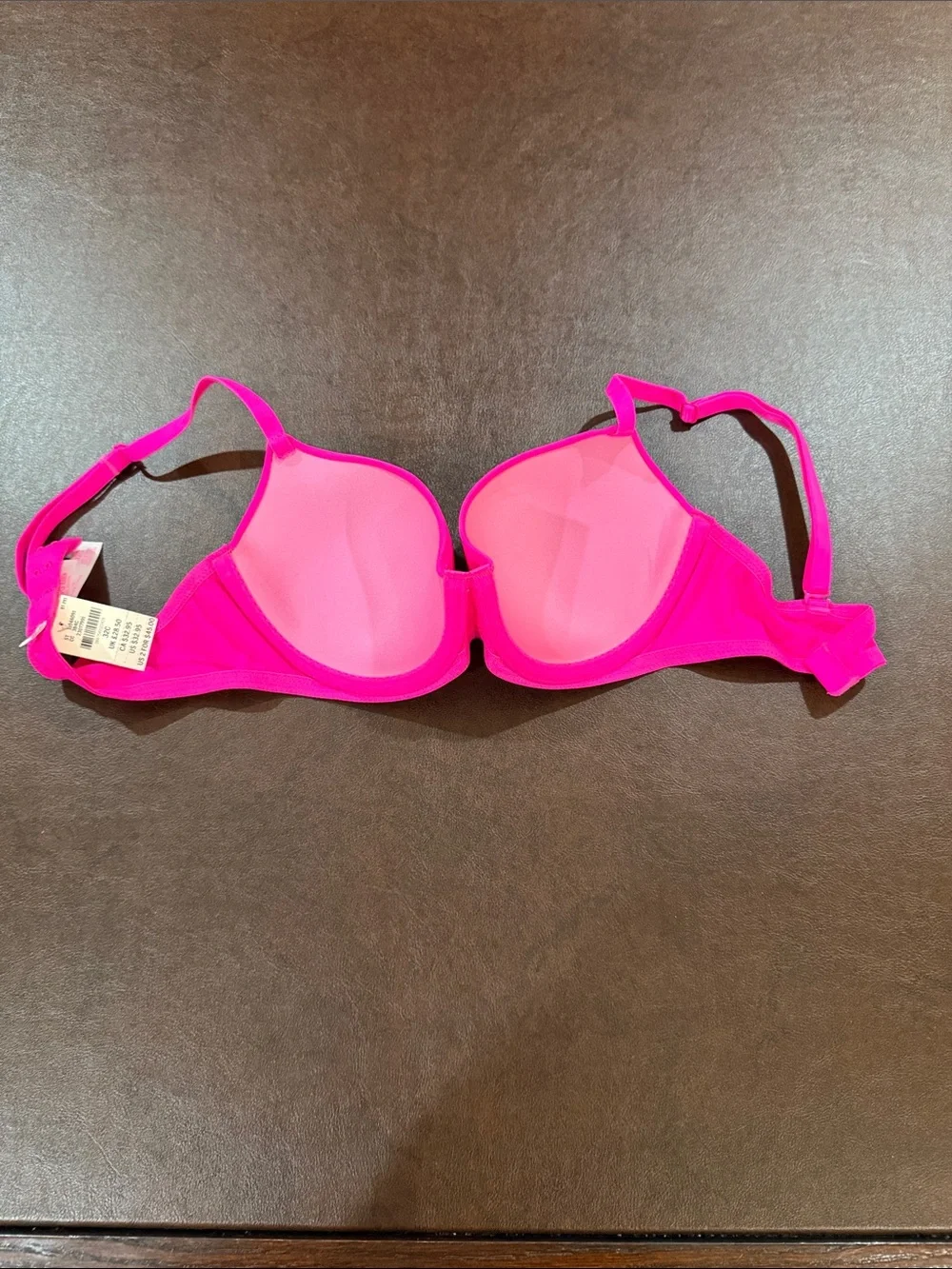 NWT Victoria’s Secret neon Hot Pink no pushup lining/ regular Bra 32c - Picture 4 of 4